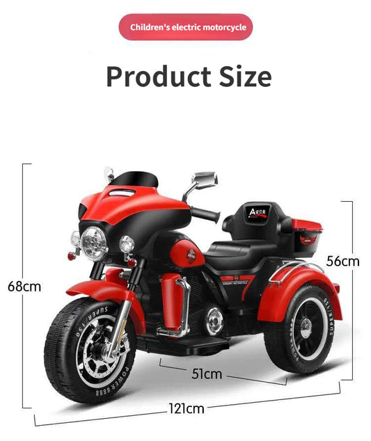 3 pcs Children's Electric Motorcycle Tricycle 3-6y Male and Female Baby Double Drive Baby Stroller Toy Car Large Ride on Car cod 3453