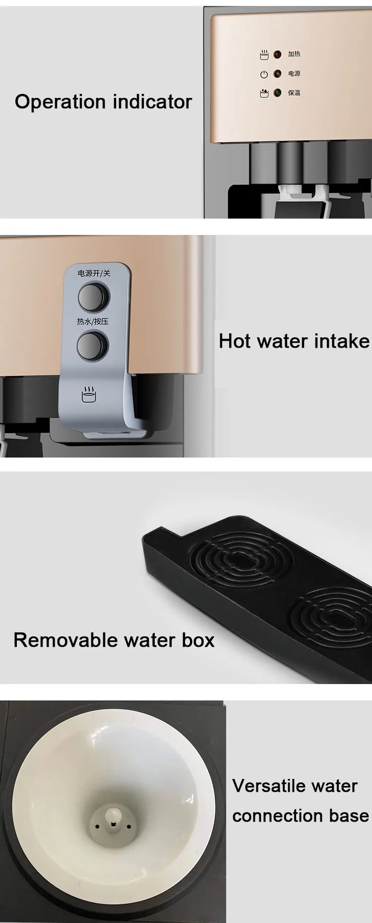 4pcs Electric Water Dispenser Desktop Drinking Fountain Cold & Hot Warm Wateerr Cooler code L346